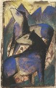 Franz Marc Two Blue Horses (mk34) oil